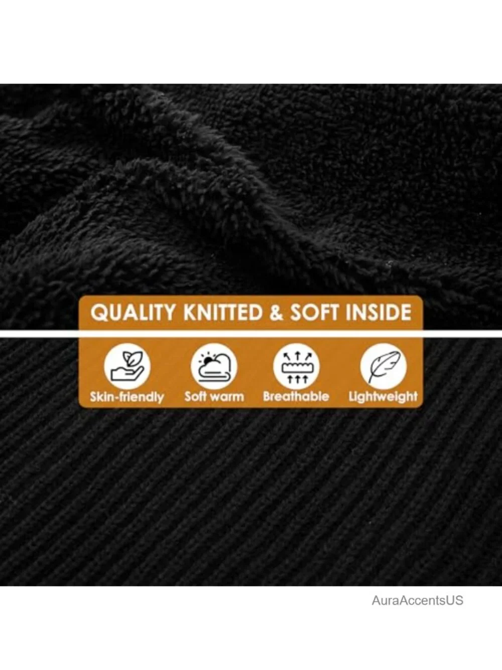 Unisex Knit Balaclava Hooded Scarf Ski Mask Winter Head Cover with Fleece Lining